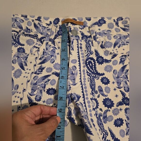 Rebecca Minkoff Crossby Boyfriend Shorts in White and Blue - Picture 10 of 13